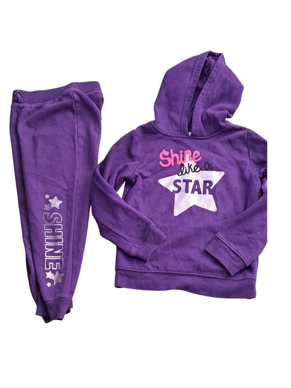2 For $5 Sale Purple Shine Like A Star Hoodie And Sweatpants Set Girl's Size 5